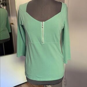 🎀5 for $25🎀 Light Sage Green Soft Long Sleeve Top with Zipper